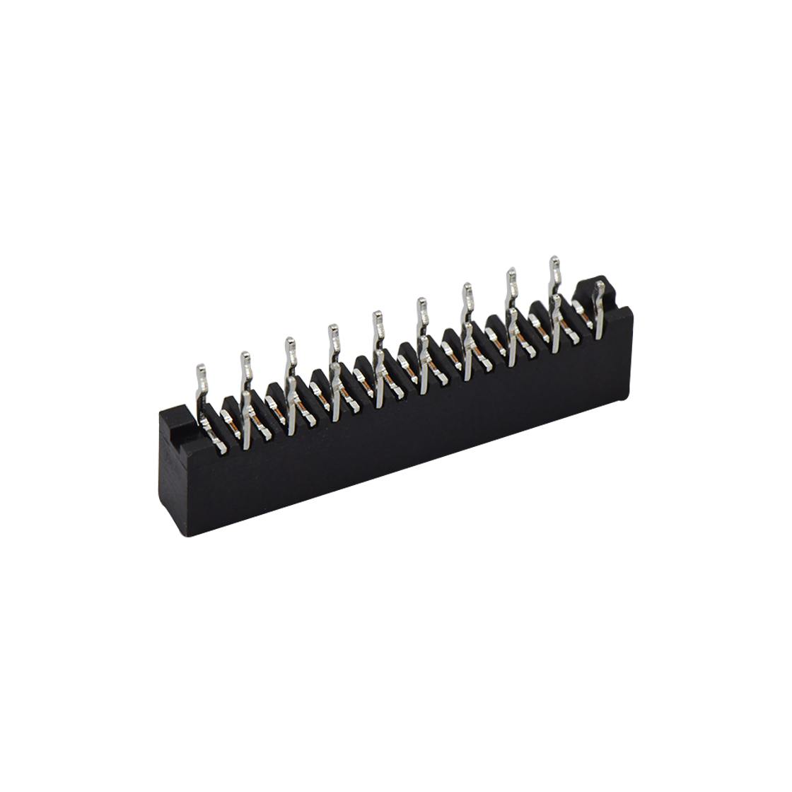 Pitch 1.00mm 180° C型 单排立插 正脚 18Pin 黑色